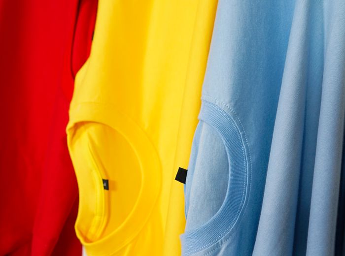 Bright, vibrant shirts kept colorfast by soft water